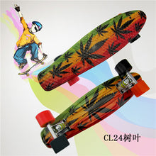Load image into Gallery viewer, Colorful 22" Mini Skate Penny Board For Kids Plastic Fishboard Cruiser Completed Graphic Retro Banana Skateboard Patins