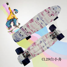 Load image into Gallery viewer, Colorful 22" Mini Skate Penny Board For Kids Plastic Fishboard Cruiser Completed Graphic Retro Banana Skateboard Patins