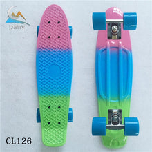 Load image into Gallery viewer, Colorful 22" Mini Skate Penny Board For Kids Plastic Fishboard Cruiser Completed Graphic Retro Banana Skateboard Patins