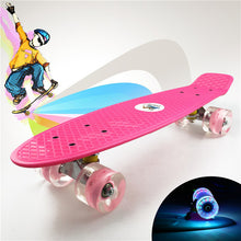 Load image into Gallery viewer, Colorful 22" Mini Skate Penny Board For Kids Plastic Fishboard Cruiser Completed Graphic Retro Banana Skateboard Patins