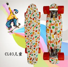 Load image into Gallery viewer, Colorful 22" Mini Skate Penny Board For Kids Plastic Fishboard Cruiser Completed Graphic Retro Banana Skateboard Patins