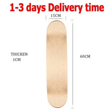 Load image into Gallery viewer, DIY 60*15*1cm Skateboard Maple Blank Skateboard Deck Double Concave Skate Board Natural Wood Maple Longboard Douber Rocker Board