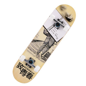 31" Adult & Kids Maple Complete Skateboard Skate Board Double Rocker Skateboard High Speed Drift Skateboard