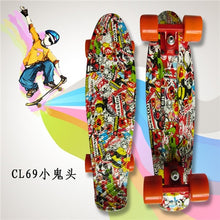 Load image into Gallery viewer, Colorful 22" Mini Skate Penny Board For Kids Plastic Fishboard Cruiser Completed Graphic Retro Banana Skateboard Patins
