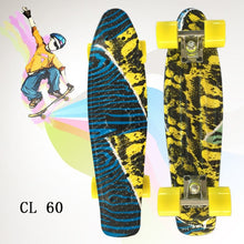 Load image into Gallery viewer, Colorful 22" Mini Skate Penny Board For Kids Plastic Fishboard Cruiser Completed Graphic Retro Banana Skateboard Patins
