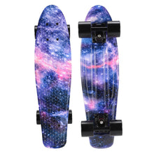 Load image into Gallery viewer, 22&quot; Cruiser Skateboard Galaxy Mini Plastic Skate Board Retro Penny Board Graphic Printed  Pink Floral
