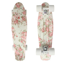 Load image into Gallery viewer, 22&quot; Cruiser Skateboard Galaxy Mini Plastic Skate Board Retro Penny Board Graphic Printed  Pink Floral
