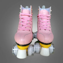 Load image into Gallery viewer, Leather Roller Skates Double Line Skates 6 Colors Women Lady Adult White PU 4 Wheels Two Line Skating Shoes Patines
