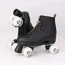 Load image into Gallery viewer, Artificial Leather Roller Skates Double Line Skates Women Men Adult Two Line Skating Shoes Patines With White PU 4 Wheels
